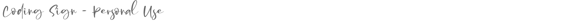 Sample characters Coding Sign Font